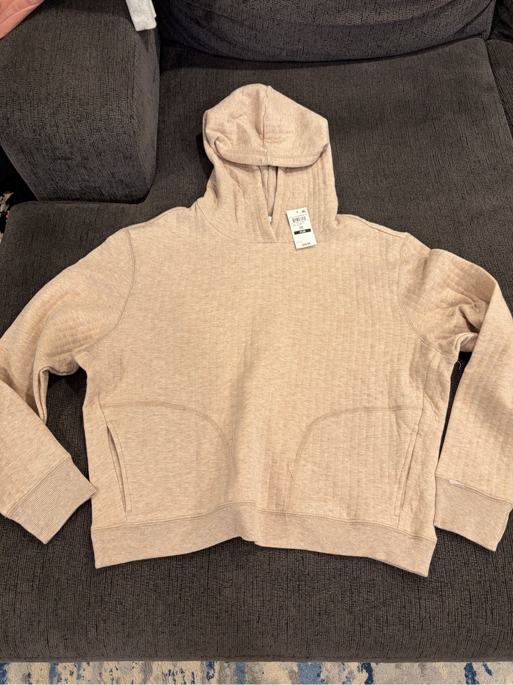 Cozy Cropped Cream Hoodie Sweater - Women's Soft Pullover